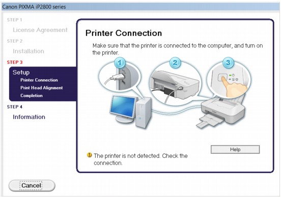 figure: Printer Connection screen